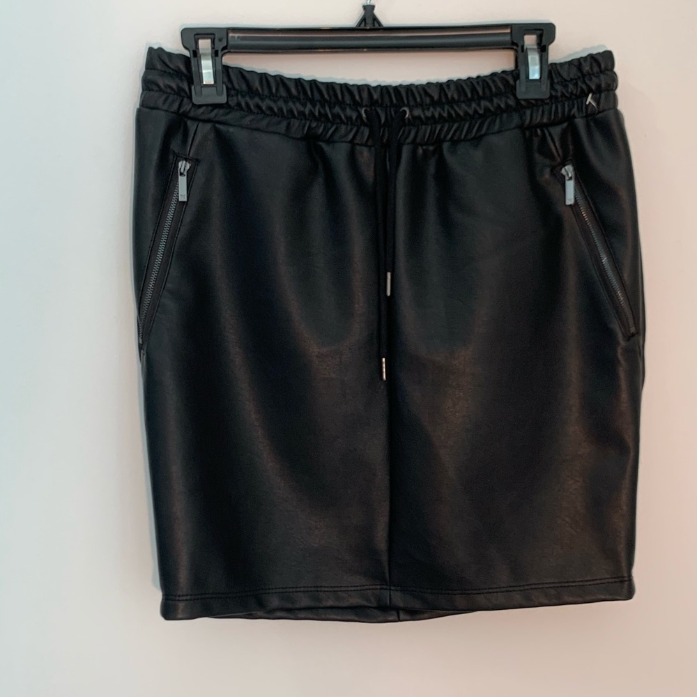 Black leather skirt